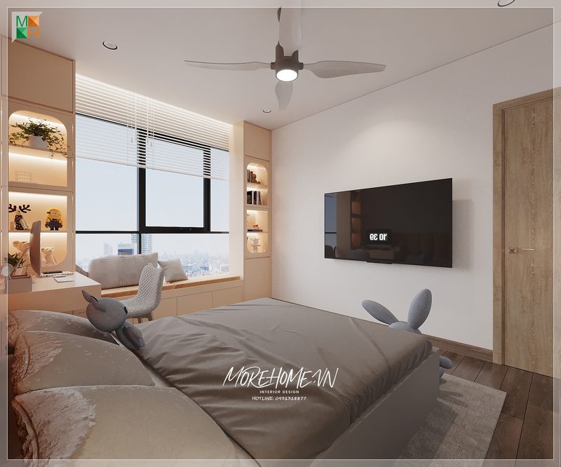 Giường ngủ đẹp mang phong cách thiết kế hiện đại đóng vai trò như 1 điểm nhấn giúp không gian căn phòng trở nên sang trọng hơn.